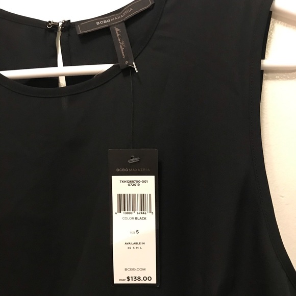 NWT $138 BCBG Maxazria black tank top size s - Picture 8 of 10